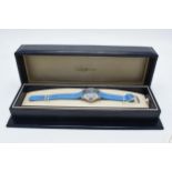 Boxed Chopard Happy Sport steel wristwatch with ice blue dial and diamond set elements, 32mm wide,