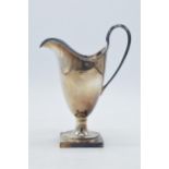 Hallmarked silver Georgian-style creamer, 154.8 grams, Birmingham 1977, 15cm tall.