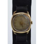 Tudor vintage 9ct gold cased gentleman's wristwatch, in ticking order, with Arabic numerals, 30mm