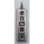 Hallmarked solid silver ingot, Sheffield 1977, Silver Jubilee, 29.9 grams.