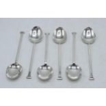 Hallmarked silver set of 6 tea spoons, 54.9 grams / 1.77 oz, Birmingham 1927.