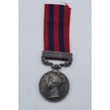 Queen Victoria silver Hazara 1891 medal inscribed with native's name serving for British Army.