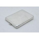 Hallmarked silver slimline cigarette / card case, Birmingham 1934, 39.8 grams, 6.5cm long.