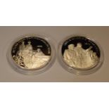 A pair of sterling silver proof-like coins to include Silver Wedding Walkabout 1972 and Return