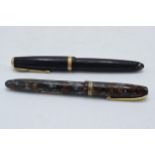 Burnham fountain pen together with Parker Duofold fountain pen, both with 14ct gold nibs (2).