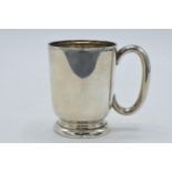 Hallmarked silver tankard / christening cup, 66.6 grams, 7cm tall, Sheffield 1938 / 1963. Free