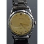 Zenith gentleman's wristwatch with steel case and elastic bracelet, 32mm wide exc bezel, in