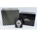 Boxed Breitling Chronospace stainless steel gentleman's wristwatch, in good condition, 47mm wide, in