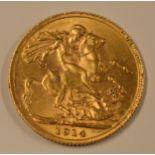 King George V 22ct Gold Full Sovereign 1914.