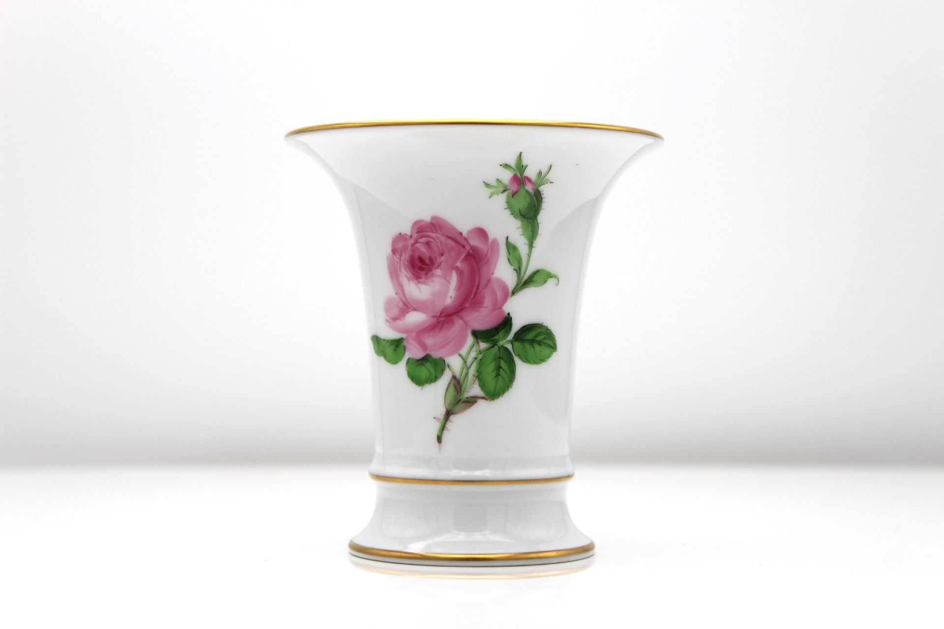 Vase Meissen, I. Wahl; Motiv `Rose`, ca. 9,5 cm