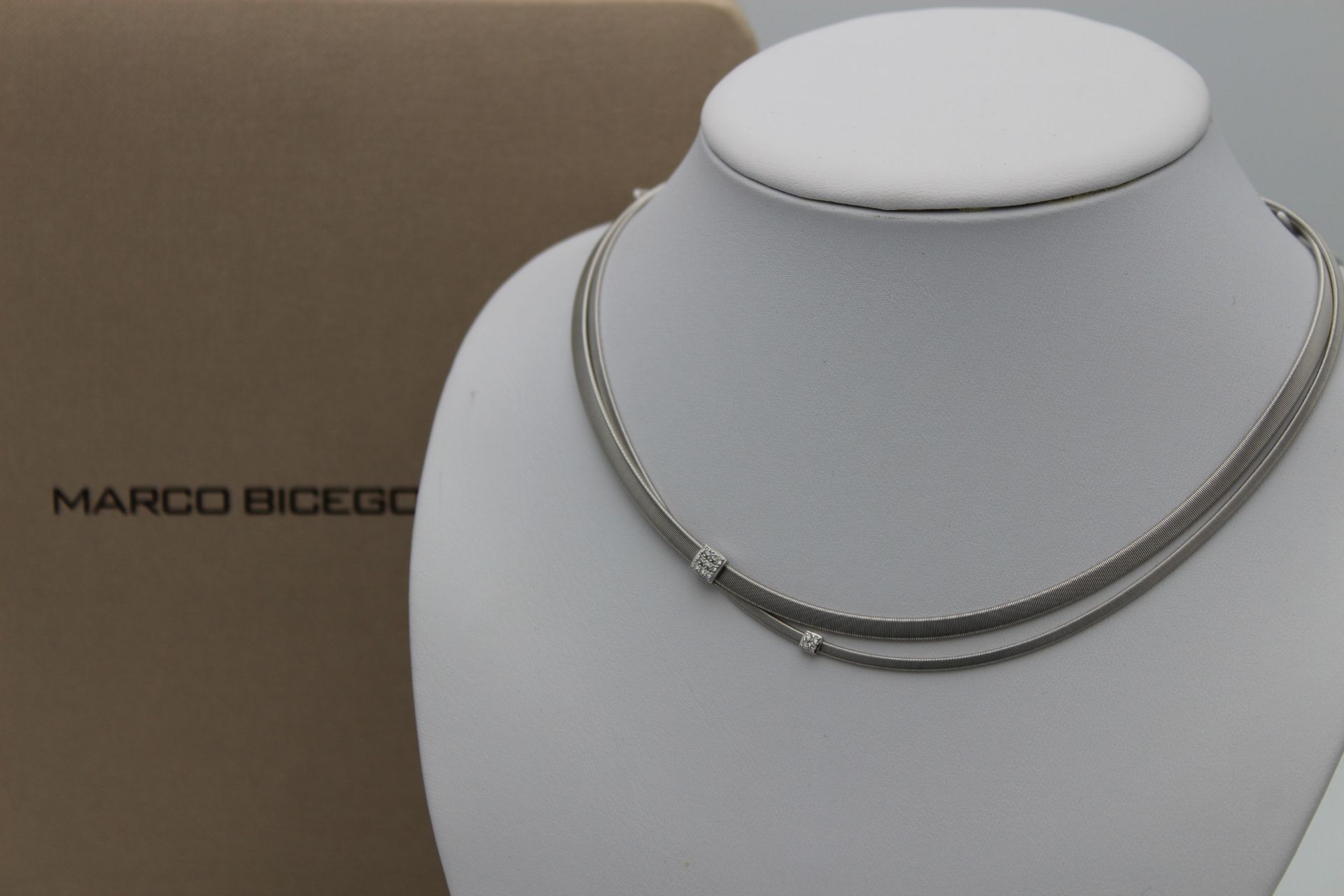 Collier Marco Bicego, Masai mit Box/Papiere, WG 750, Diam. 0.10 ct, NP € 6040