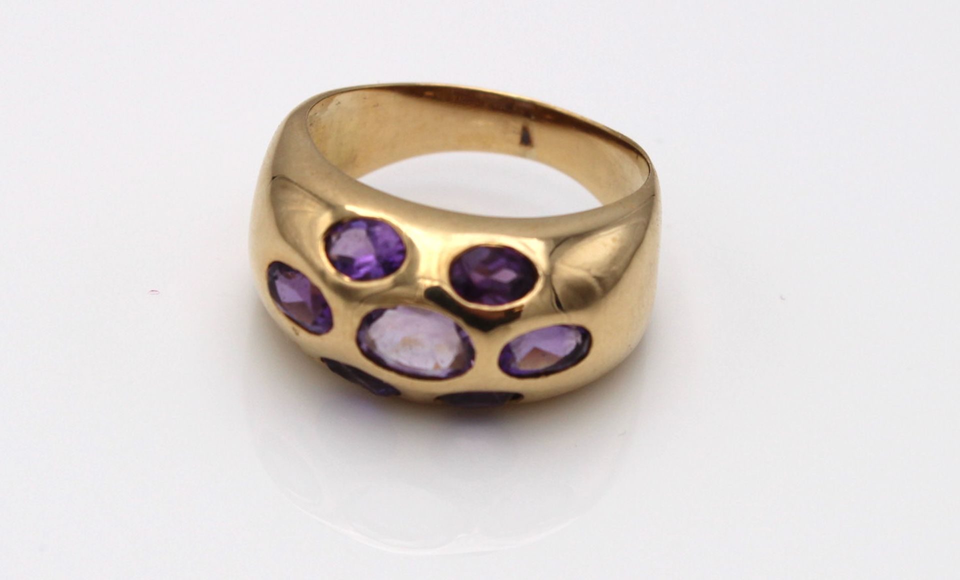 Ring GG 750, 5,66 g; Amethyst, RG 51