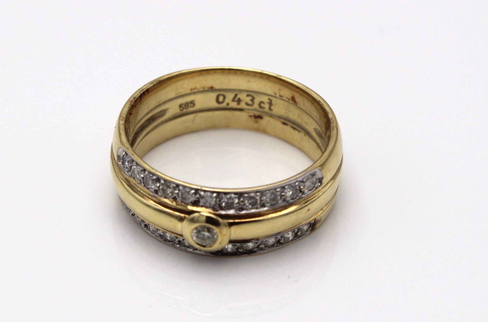 Ring GG 585, 8,78 g; Diamanten 0,43 ct , RG 61