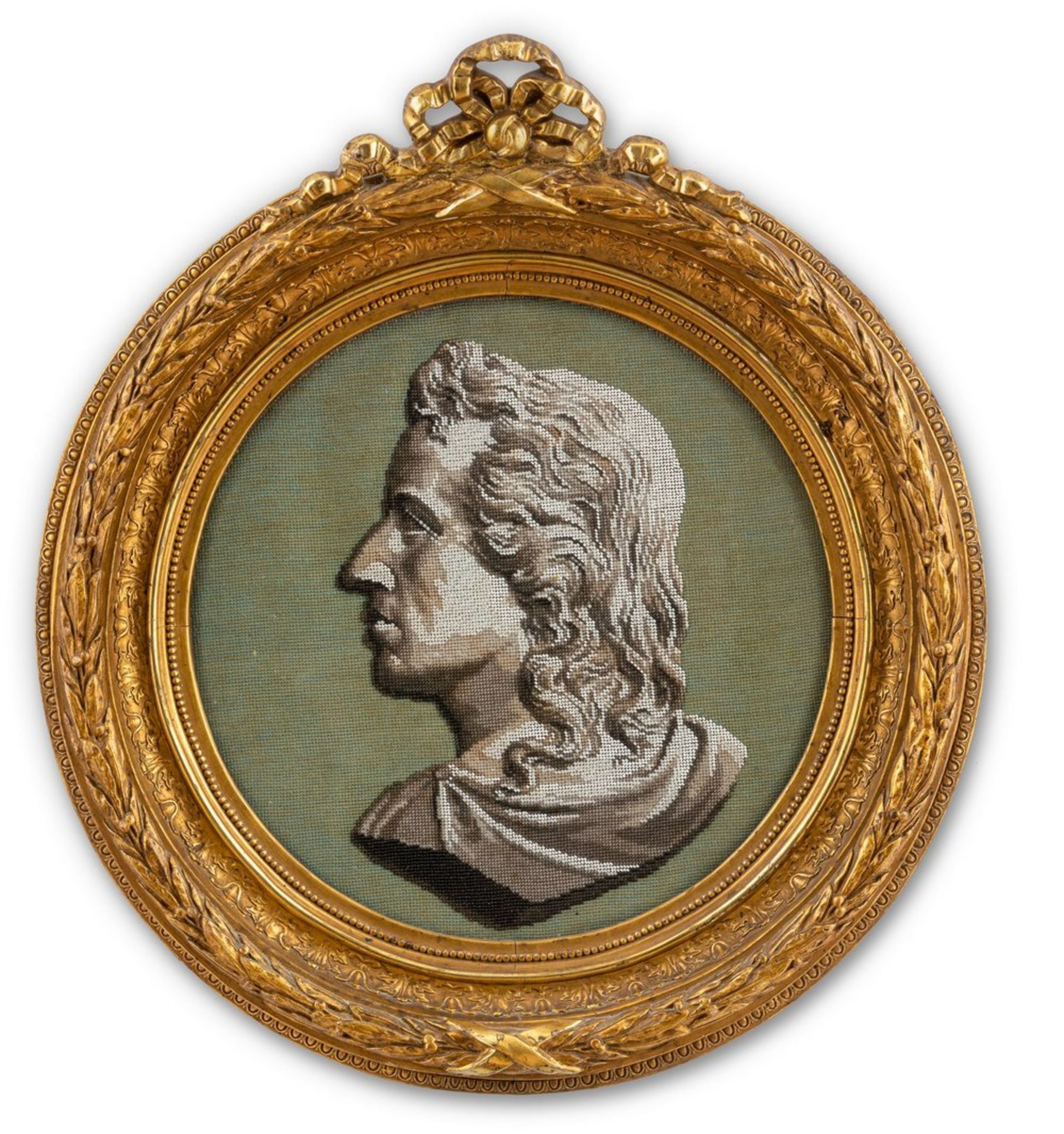 Porträt Friedrich Schiller als Glasperlenstickerei 2. H. 19. Jh.