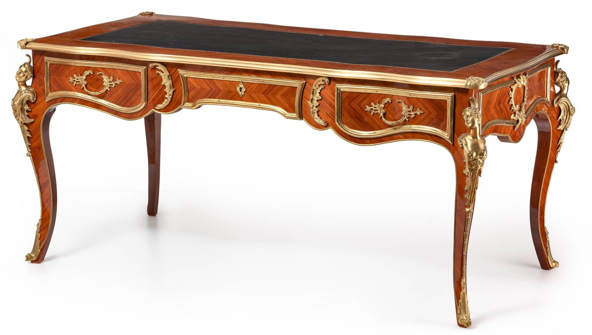 Großes Bureau Plat im Louis-XV-Stil  20. Jh., frei nach Charles Cressant