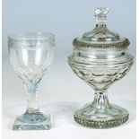 Südweinglas und Deckelglas Südböhmen, A. 19. Jh. und Nordböhmen, um 1835