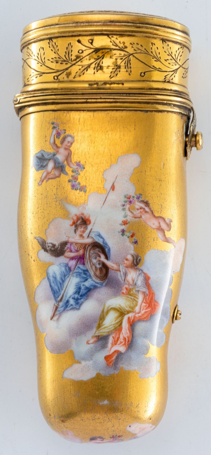 Vergoldetes Porzellan-Necessaire Dresden, um 1765 - Bild 3 aus 5