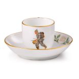 Kriegstasse mit Untertasse Meissen, um 1915