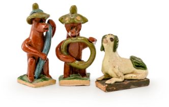 Fünf Keramikfiguren - Volkskunst 19./20. Jh.