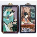 Zwei chinesische Hinterglasmalereien
