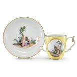 Schokoladenbecher und Unterschale, Meissen, um 1745