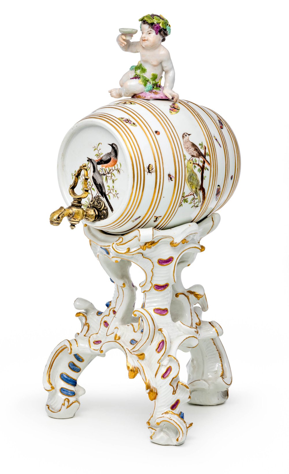 Likörfässchen auf Tripod Meissen, um 1740