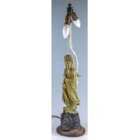 Guanyin, als Tischlampe montiert