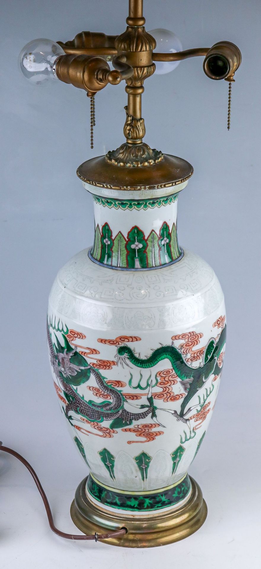 Leicht gebauchte Vase, als Lampe montiert China - Image 2 of 2