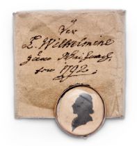 Miniatur-Medaillon mit Silhouetten-Porträt der L. Wilhemine von 1792