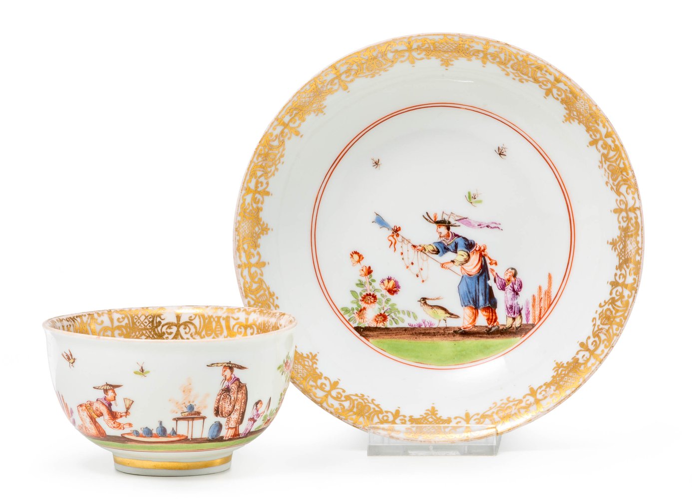 Koppchen und Unterschale mit Hoeroldt-Chinoiserien Meissen, um 1735/40