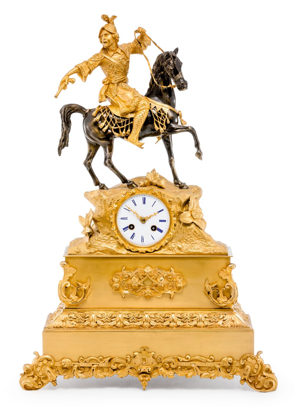 Pendule Louis Philippe mit orientalischem Heerführer Frankreich, M. 19. Jh.