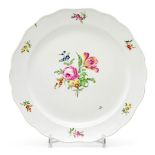 Runde Platte mit Blumenmalerei Kaiserliche Manufaktur Wien, um 1786