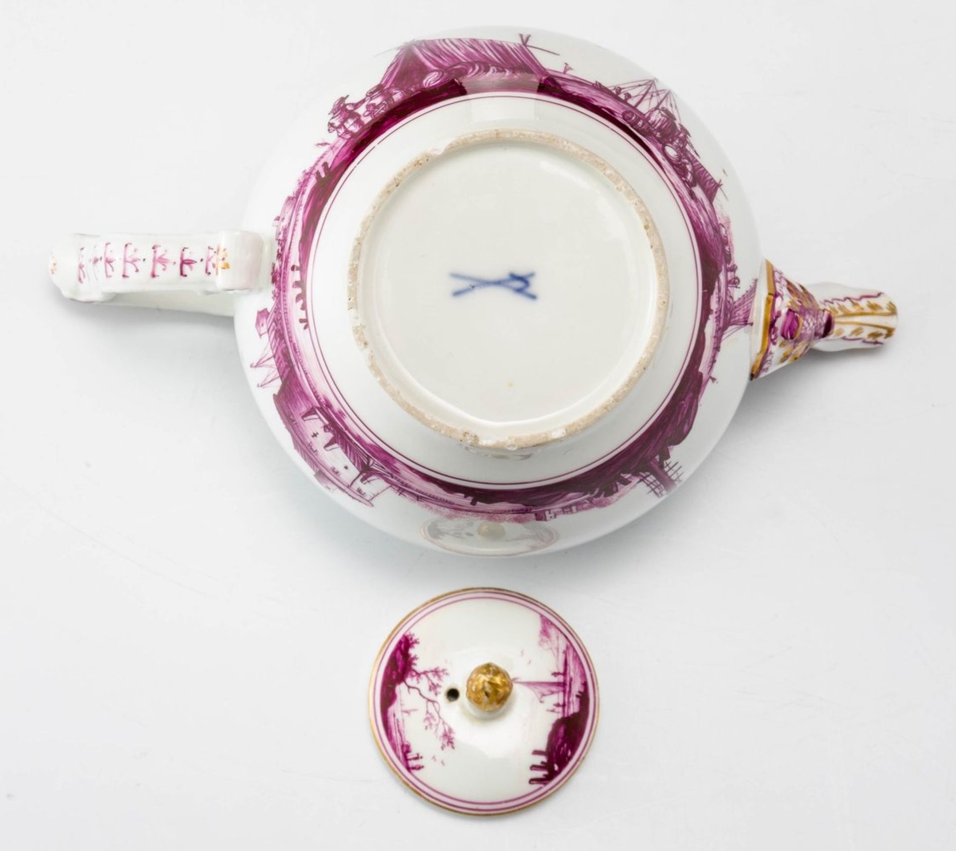 Teekanne mit Kauffahrteiszenen Meissen, um 1740 - Bild 7 aus 7