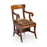 Englischer Armlehnstuhl als Bibliotheksleiter um 1830
