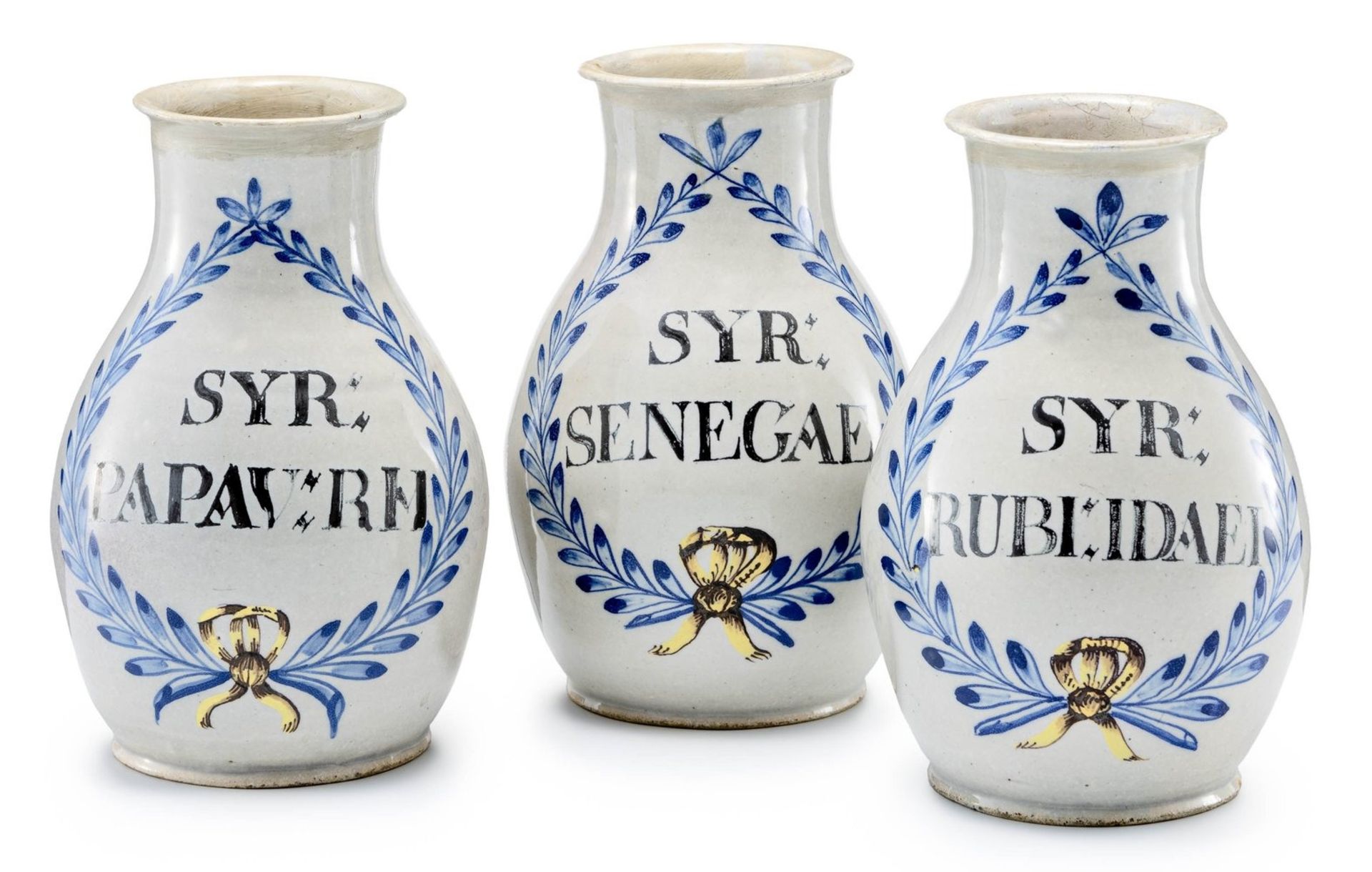 Drei Sirupflaschen wohl Schrezheim, um 1790/1800