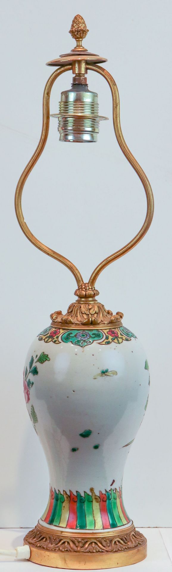 Kleine balusterförmige Vase als Tischlampe montiert China - Bild 3 aus 4