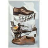 Email-Werbeschild für Bally-Herrenschuhe um 1980