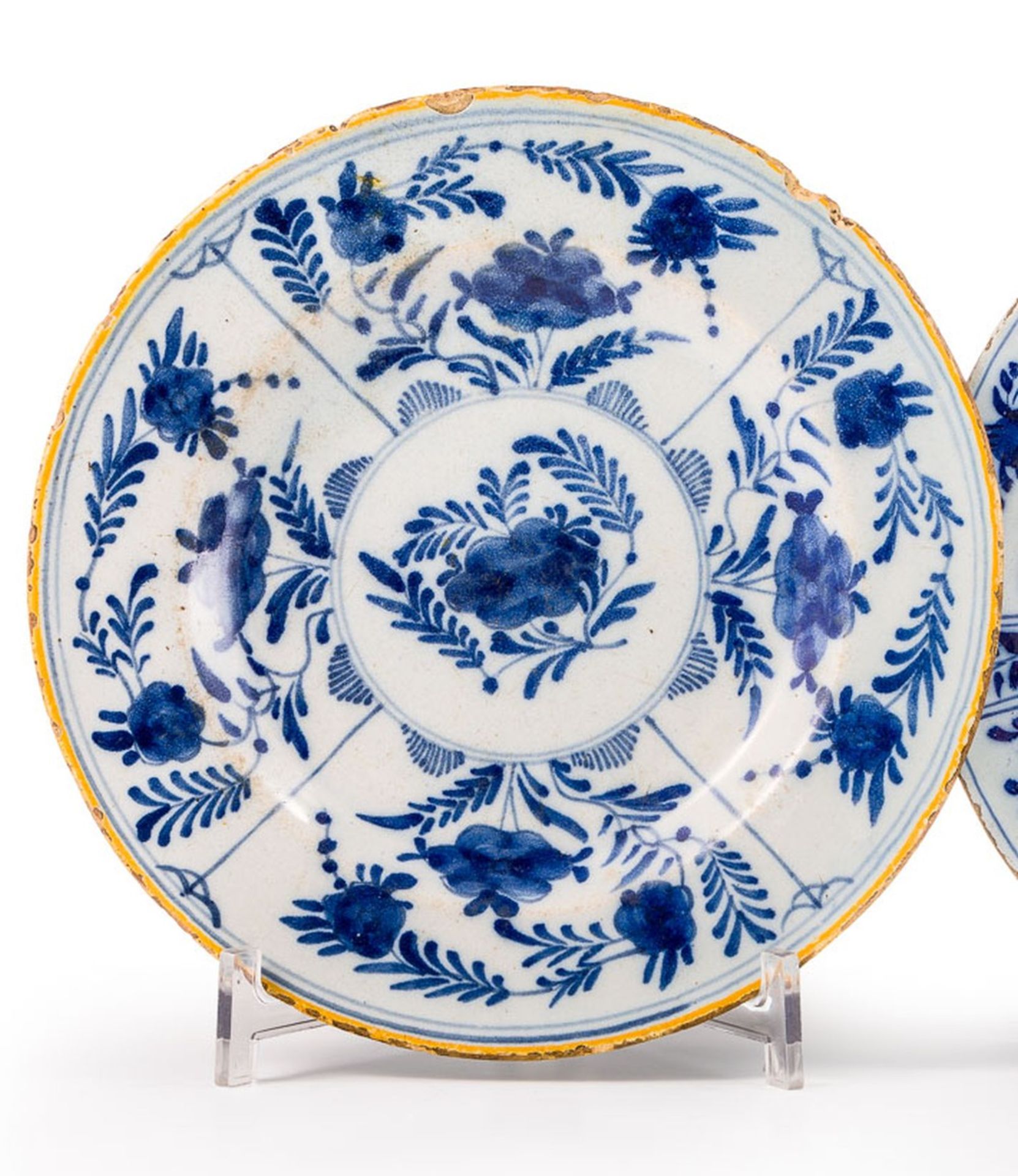 Kleiner Teller mit Blaudekor Delft, 18. Jh.