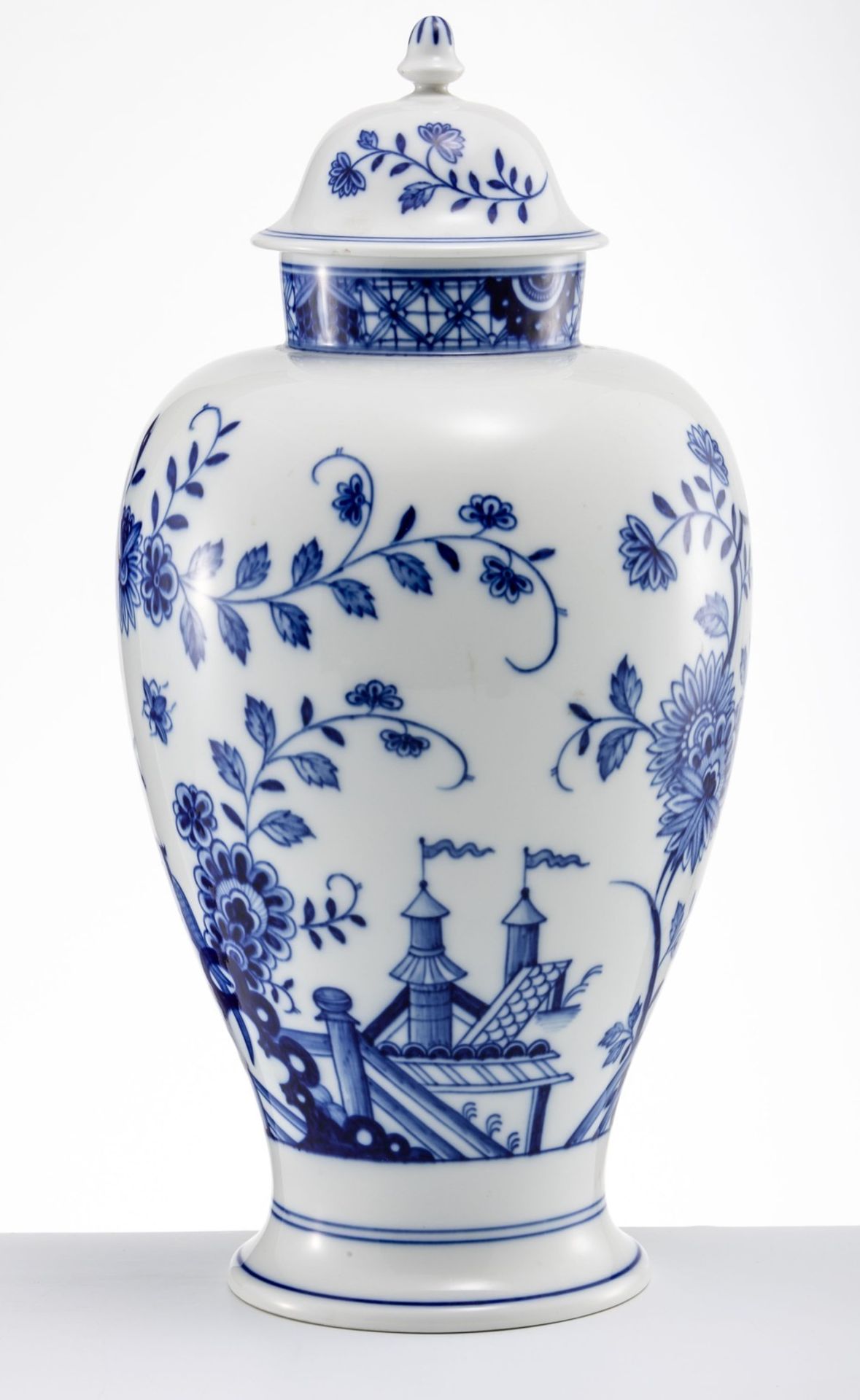 Deckelvase mit chinoisem Blaudekor Meissen - Bild 2 aus 4