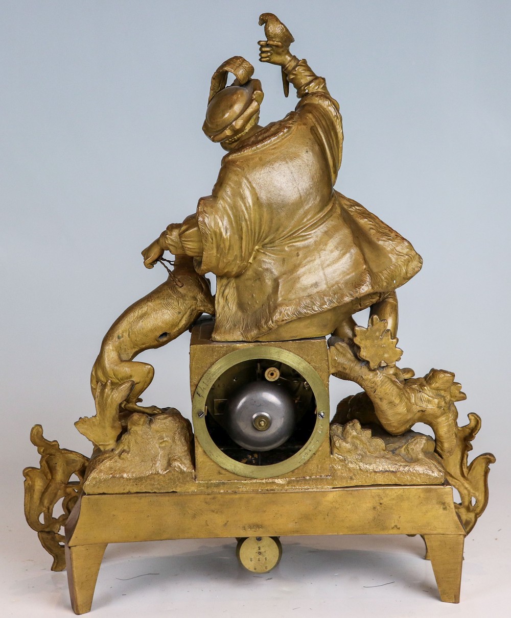 Pendule Napoleon III mit Jäger Frankreich, um 1855/60 - Image 2 of 2