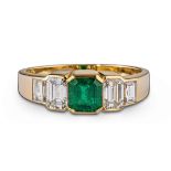 Smaragd-Diamant-Bandring