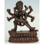 Zornvolle sechsarmige Gottheit mit seiner Prajna Tibet
