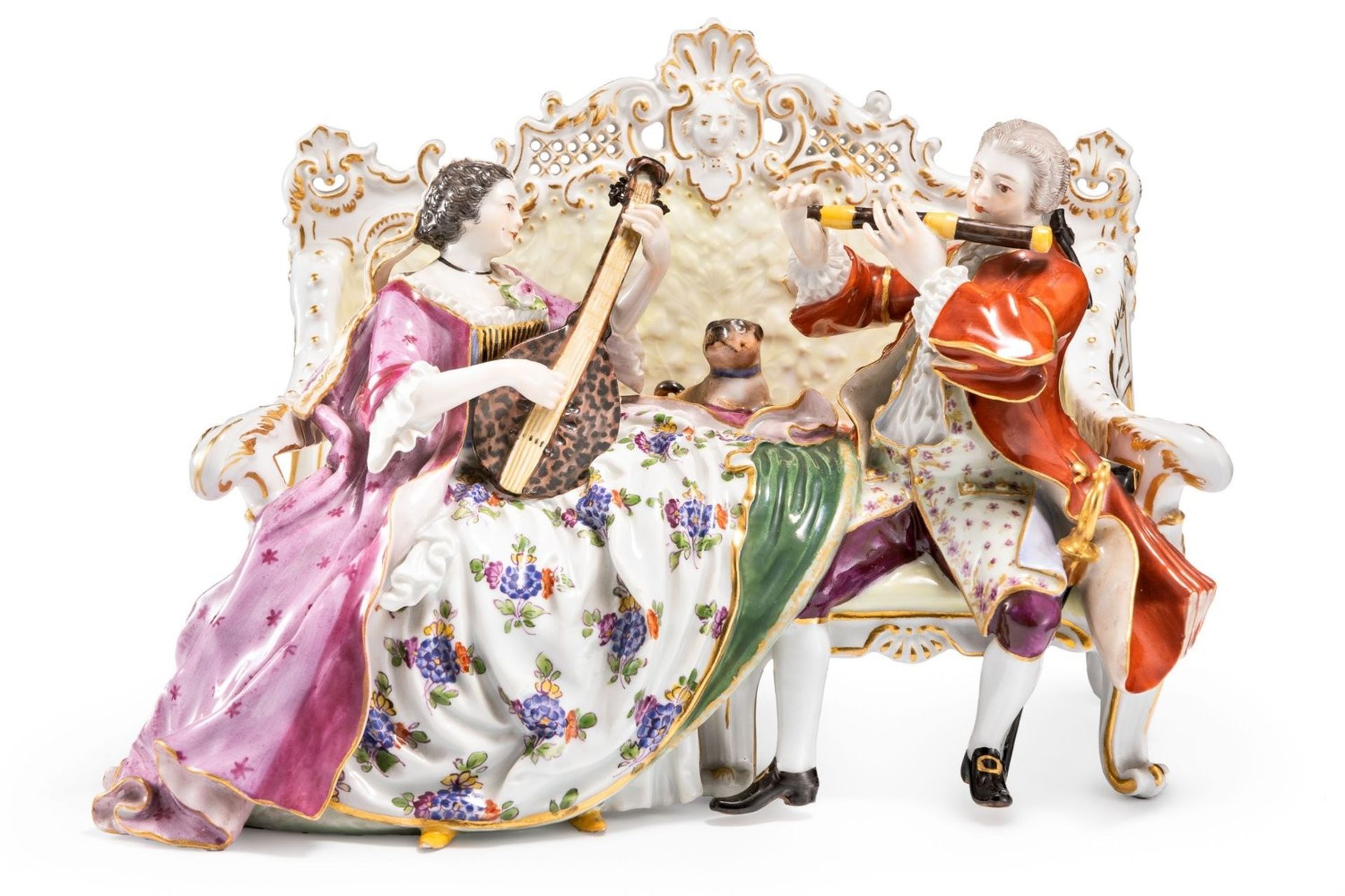 Galante Sofagruppe Meissen, um 1860/1924