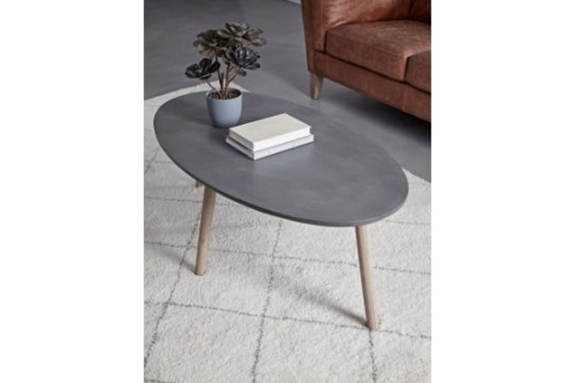 Cox & Cox Grey Topped Coffee Table RRP £250.00 (DAMAGED TOP) COLLECTION ONLY