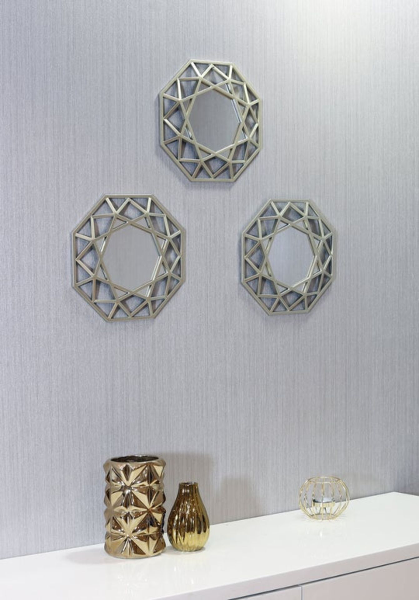 Arthouse Octagon Mirrors (set of 3) - RRP £35.99 - Image 2 of 3