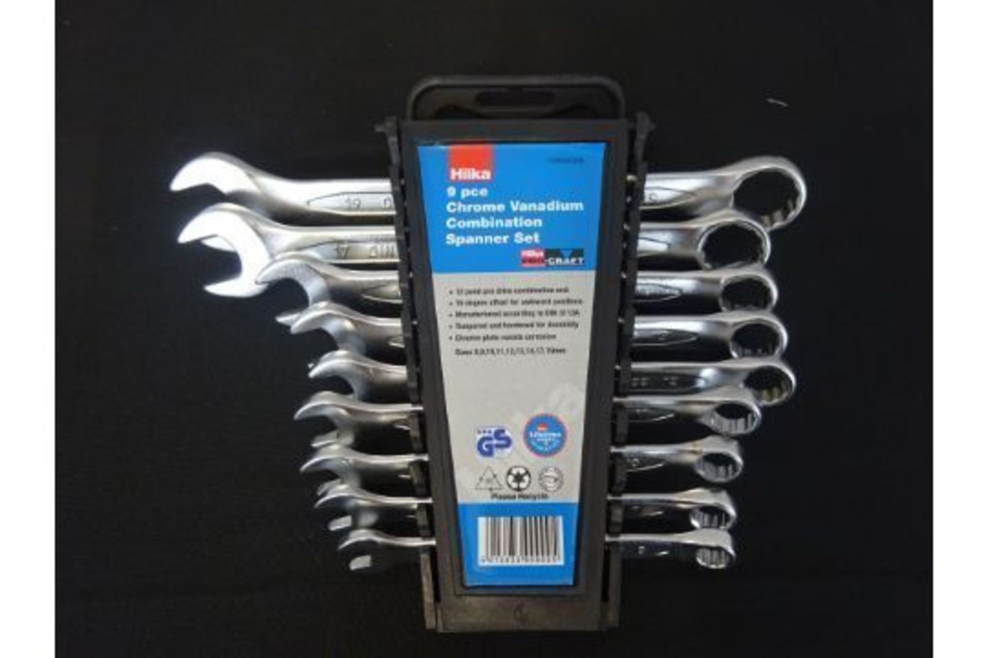 New Hilka 9pc Chrome Vanadium Combination Spanner Set