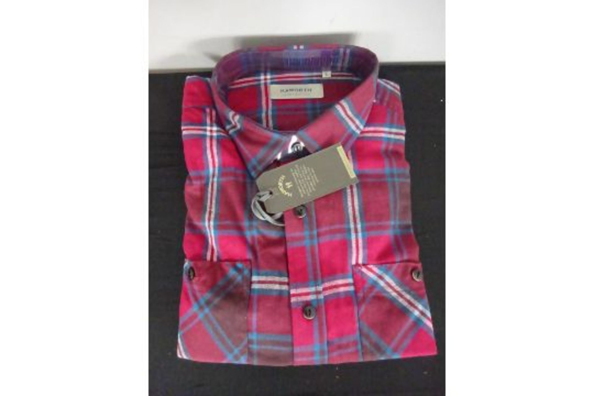 Haworth Size L Dark Red/Teal Check Shirt - RRP £30.