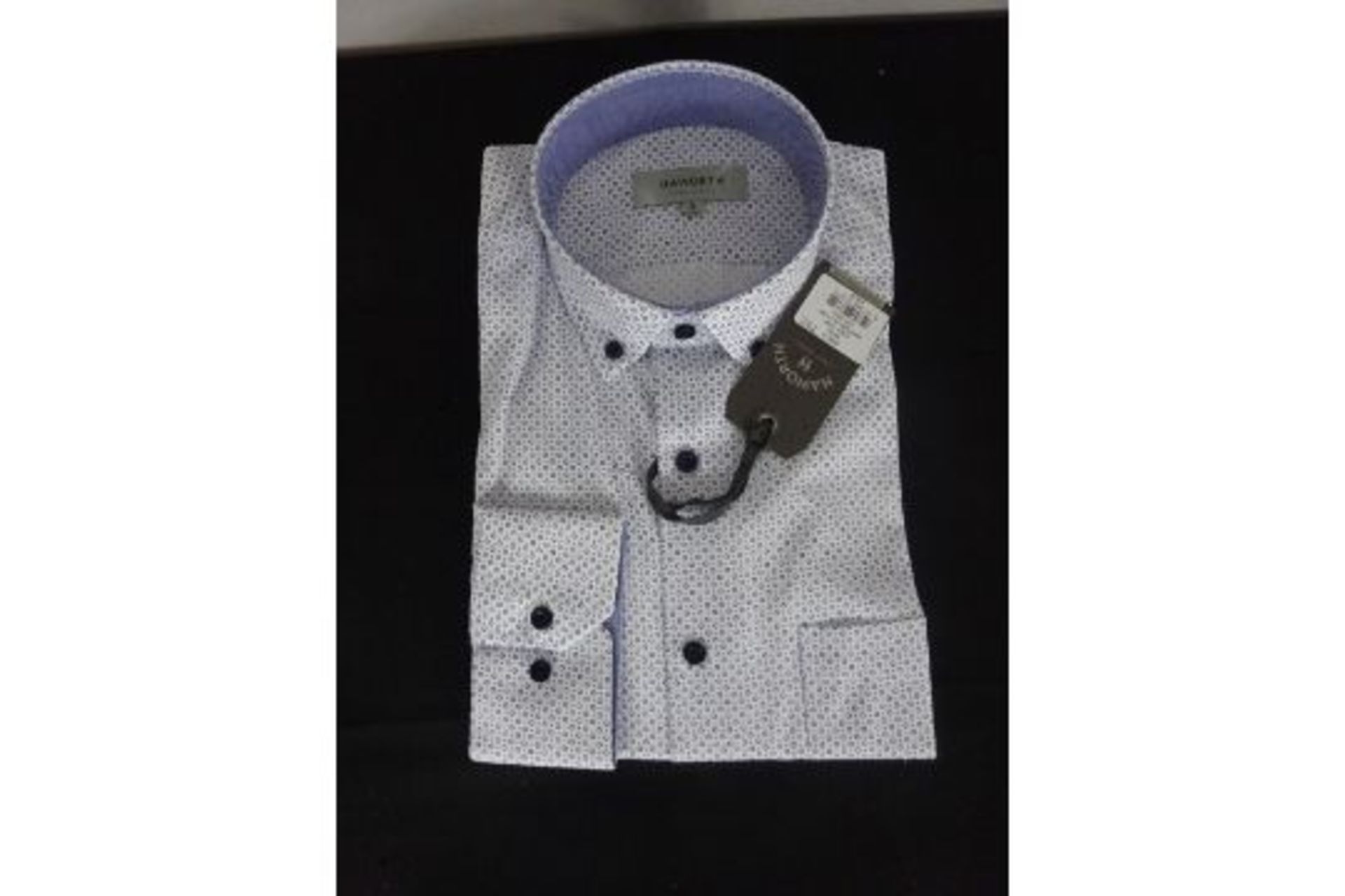 Haworth Size S White/Blue Ditsy Shirt - RRP £28.