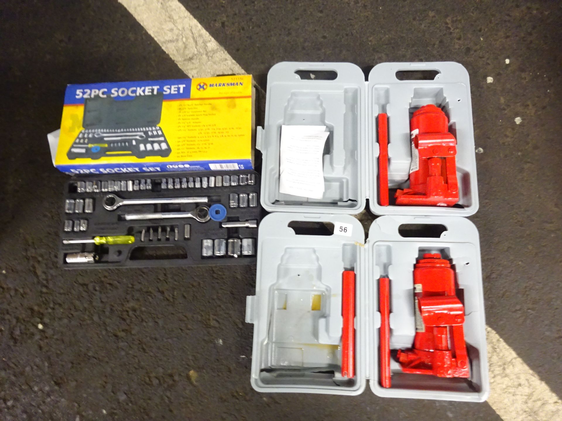 X 2 BOTTLE TROLLEY JACKS & SOCKET SET