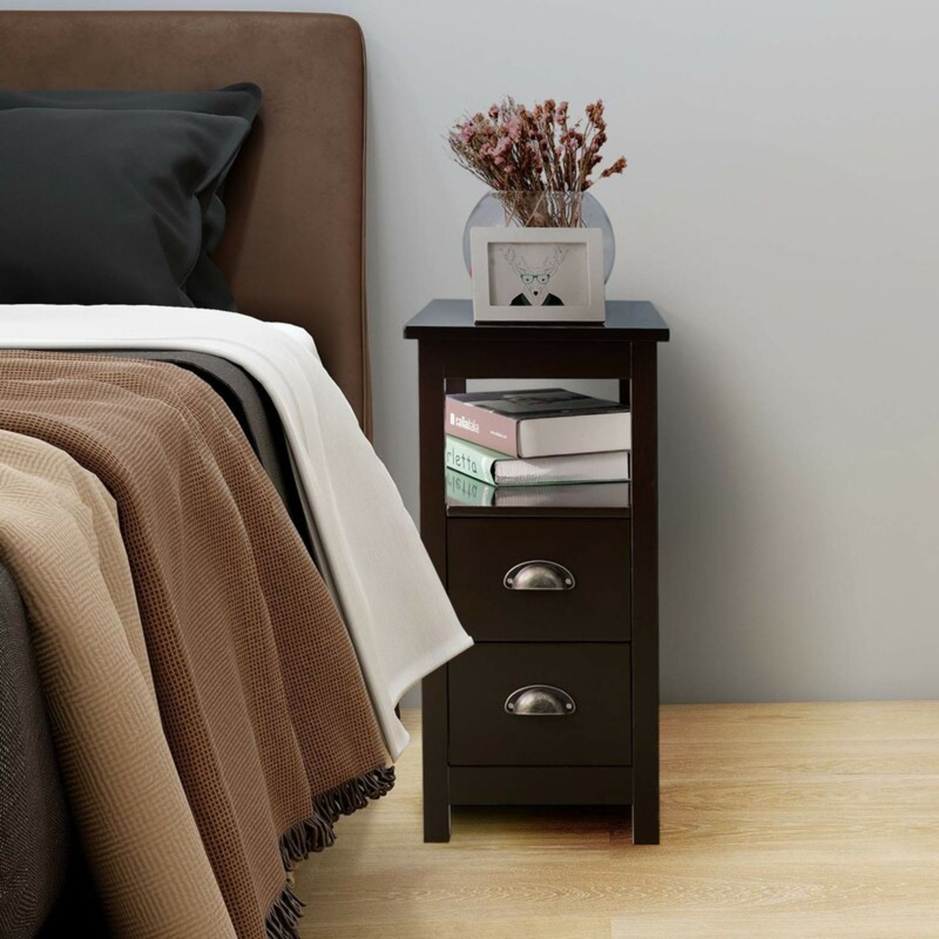 Hogan 2 Drawer Bedside Table - £119.99. - Image 4 of 4